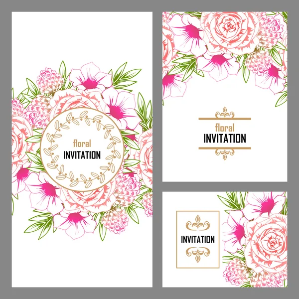 Carte d'invitation de mariage de salutation couleur — Image vectorielle