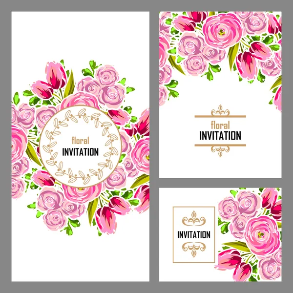 Concept de conception de fleurs rouges et roses — Image vectorielle