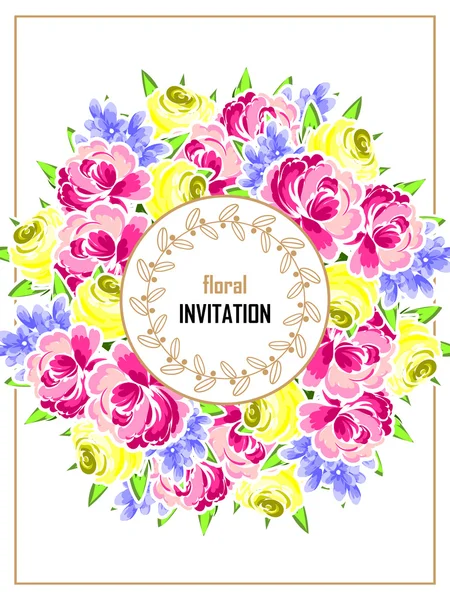 Colorful greeting wedding invitation card — Stock Vector