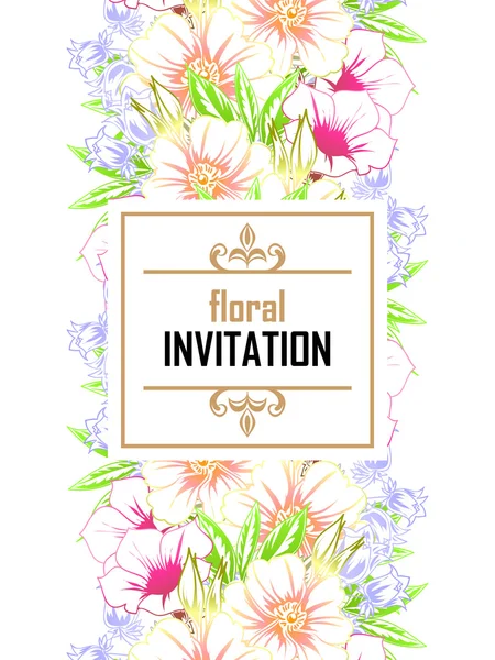 Tarjeta de invitación de boda de saludo de color — Vector de stock