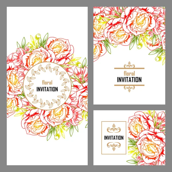 Carte d'invitation de mariage de voeux colorés — Image vectorielle