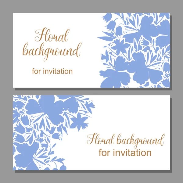 Carte d'invitation de mariage silhuette bleue — Image vectorielle