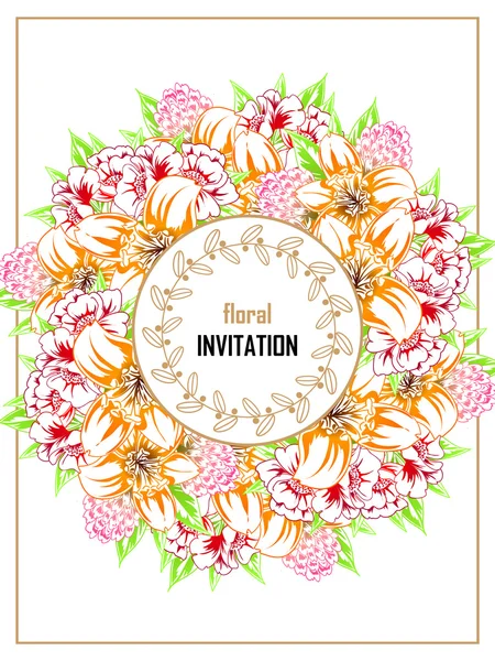 Tarjeta de invitación de boda de saludo colorido — Archivo Imágenes Vectoriales