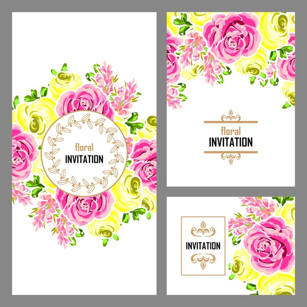 Carte d'invitation de mariage de voeux colorés — Image vectorielle