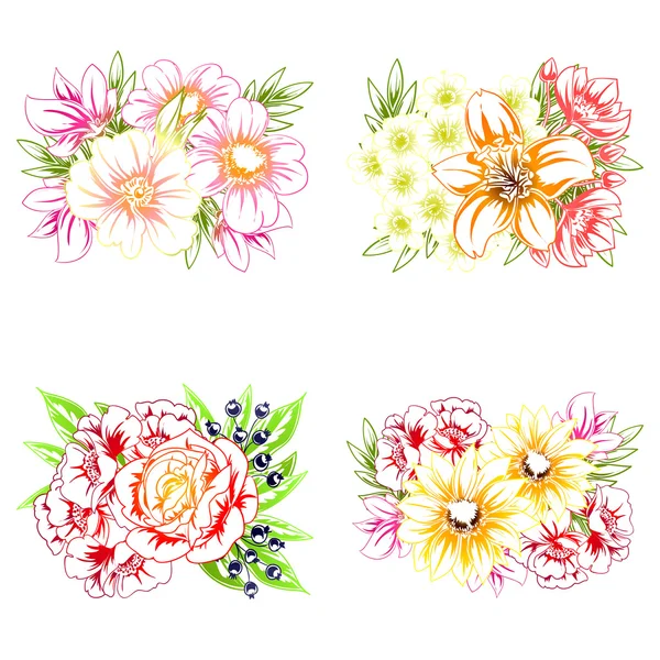 Delicate uitnodiging met bloemen — Stockvector