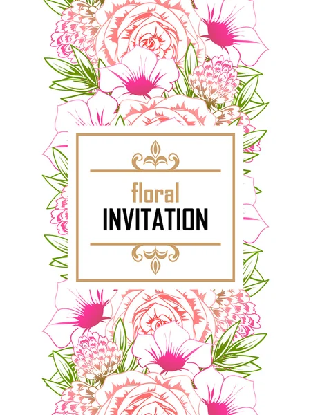 Tarjeta de invitación de boda de saludo de color — Vector de stock