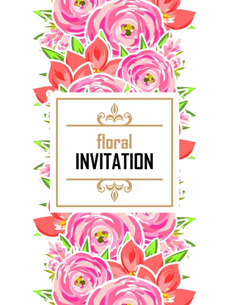 Tarjeta de invitación de boda de saludo colorido — Vector de stock