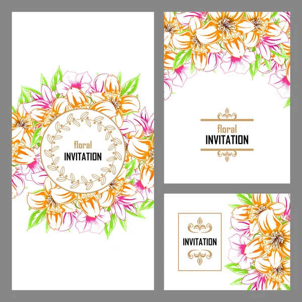 Renk tebrik düğün davetiye kartı — Stok Vektör