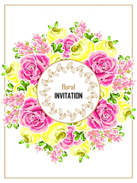 Tarjeta de invitación de boda de saludo colorido — Archivo Imágenes Vectoriales