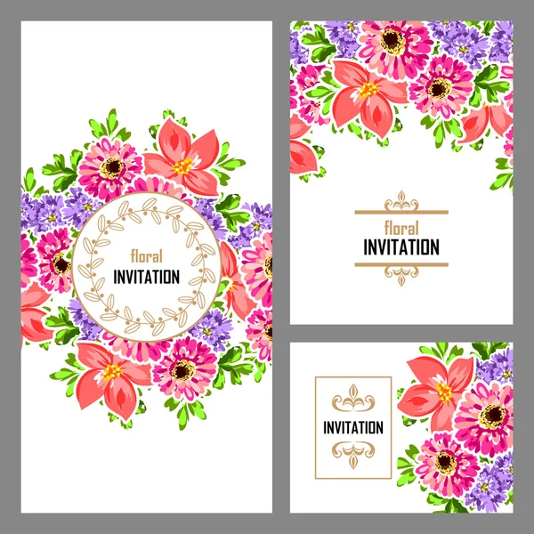 Carte d'invitation de mariage de voeux colorés — Image vectorielle