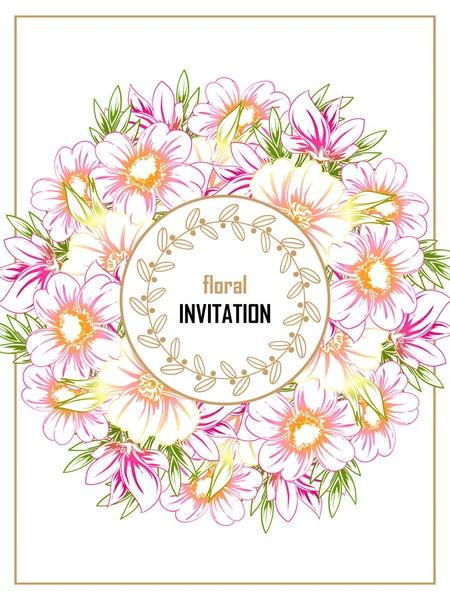 Tarjeta de invitación de boda de saludo de color — Vector de stock