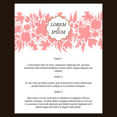 Pembe silhuette düğün davetiye kartı