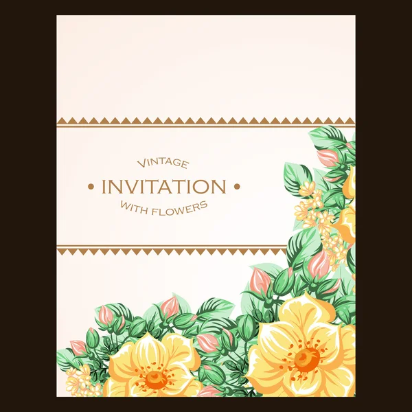 Cor cartão de convite de casamento — Vetor de Stock