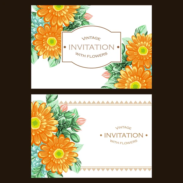 Tarjeta de invitación de boda de saludo de color — Vector de stock