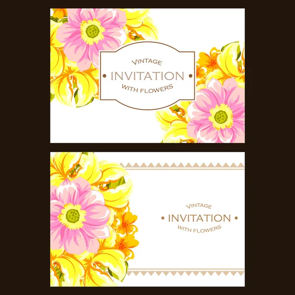 Tarjeta de invitación de boda de saludo de color — Vector de stock
