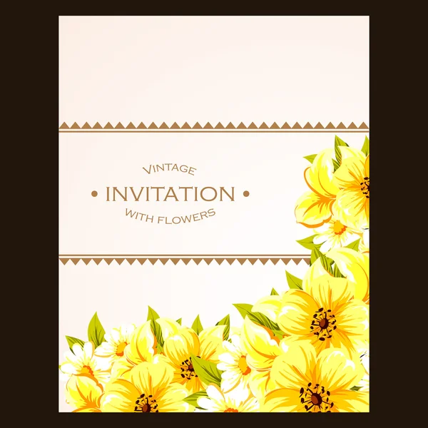 Colorful greeting wedding invitation card — Stock Vector