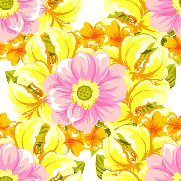 Couleur motif floral sans couture — Image vectorielle