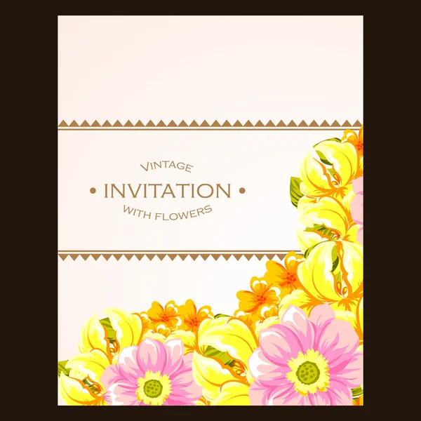 Kolor życzeniami zaproszenie ślubne — Wektor stockowy