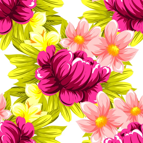 Couleur motif floral sans couture — Image vectorielle