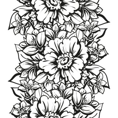 Doğrusal siyah beyaz seamless modeli 