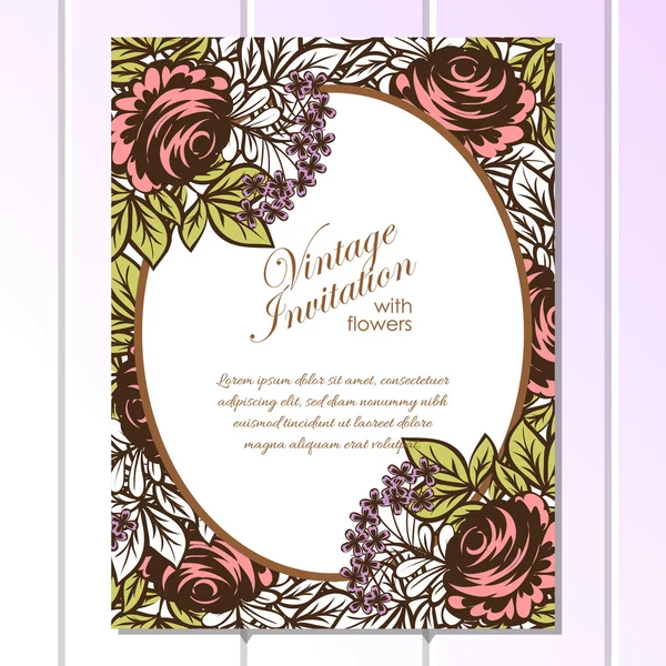 Color greeting wedding invitation card — Stock Vector