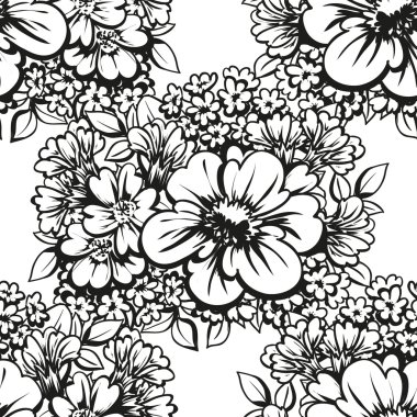 Doğrusal siyah beyaz seamless modeli 