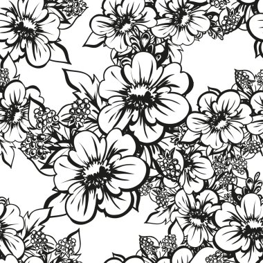 Doğrusal siyah beyaz seamless modeli 