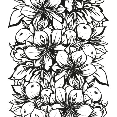 Doğrusal siyah beyaz seamless modeli 