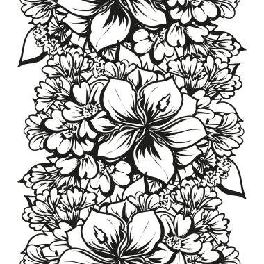 Doğrusal siyah beyaz seamless modeli 