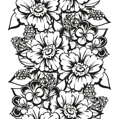 Doğrusal siyah beyaz seamless modeli 