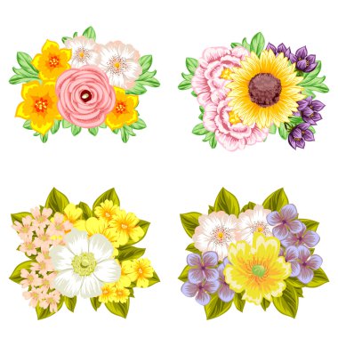 Çiçek buketleri seti