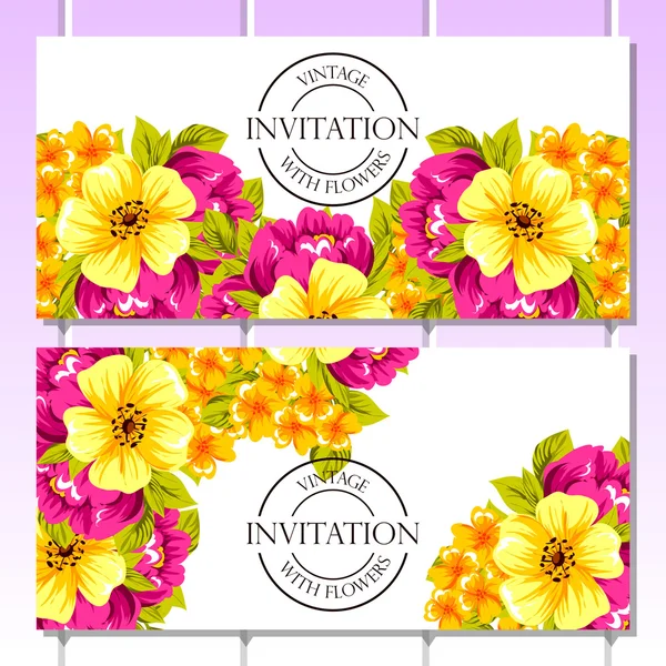 Tarjeta de invitación de boda de saludo colorido — Vector de stock