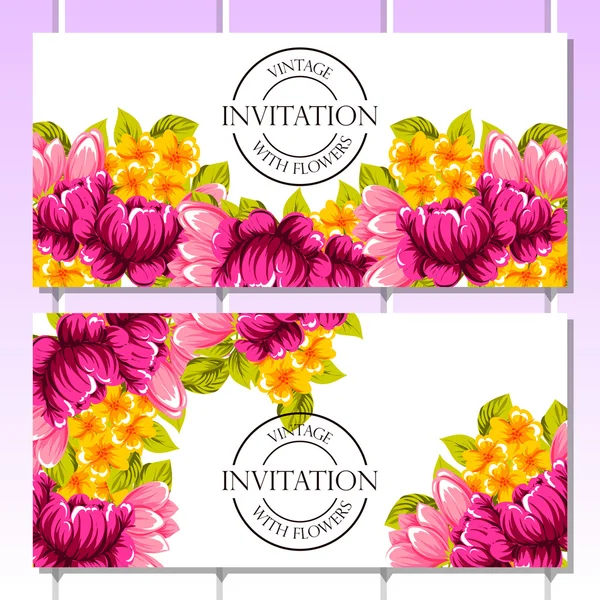 Carte d'invitation de mariage de salutation couleur — Image vectorielle