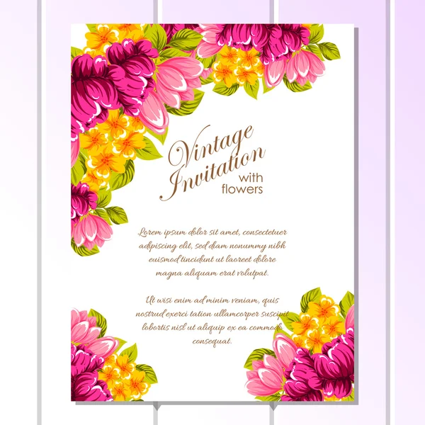 Cor cartão de convite de casamento —  Vetores de Stock