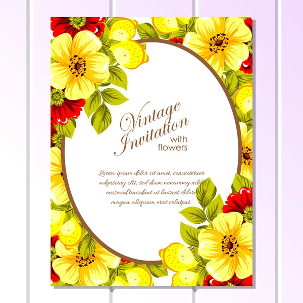 Tarjeta de invitación de boda de saludo de color — Vector de stock