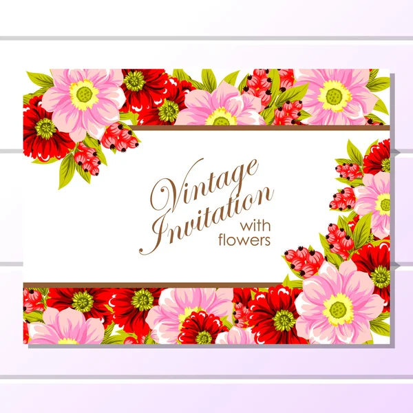 Tarjeta de invitación de boda de saludo colorido — Vector de stock