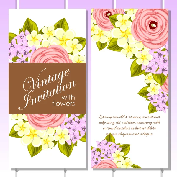 Colorful greeting wedding invitation card — Stock Vector