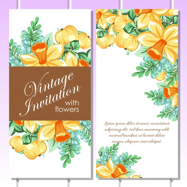 Farbe Gruß Hochzeitseinladungskarte — Stockvektor
