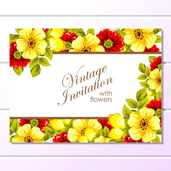 Color greeting wedding invitation card — Stock Vector