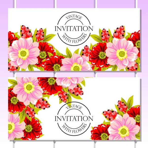 Tarjeta de invitación de boda de saludo colorido — Vector de stock