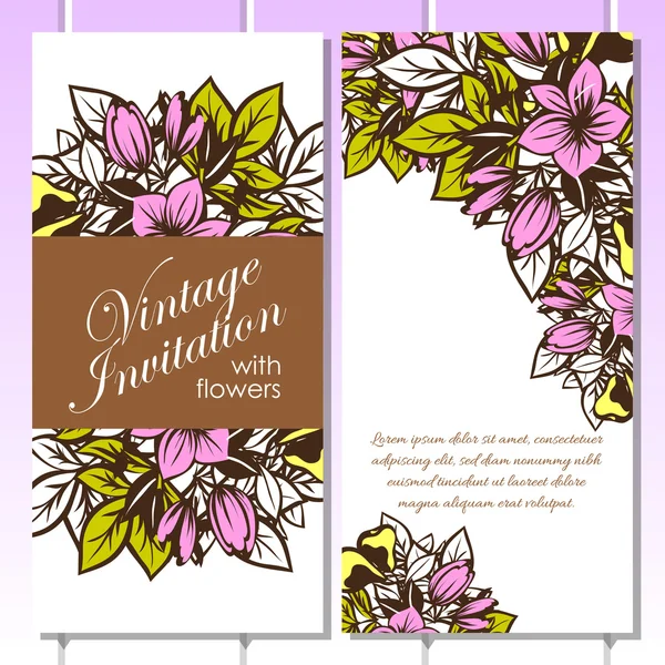 Tarjeta de invitación de boda de saludo colorido — Vector de stock