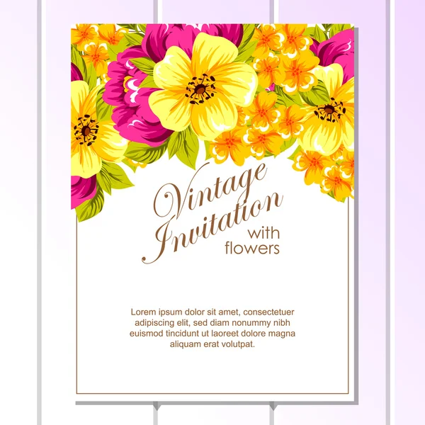 Colorful greeting wedding invitation card — Stock Vector