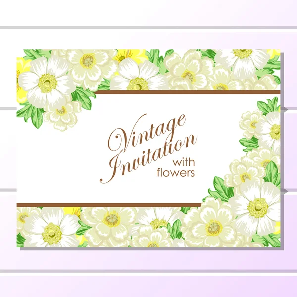 Tarjeta de invitación de boda de saludo de color — Vector de stock