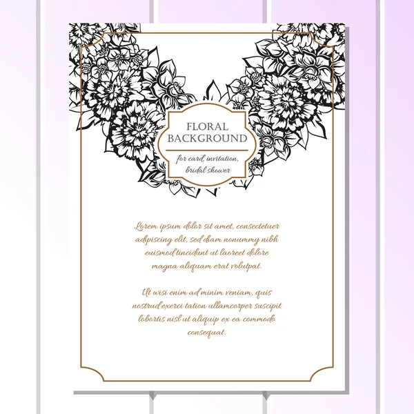 Cartão de convite de casamento preto e branco — Vetor de Stock