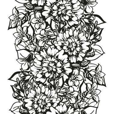 Doğrusal siyah beyaz seamless modeli 