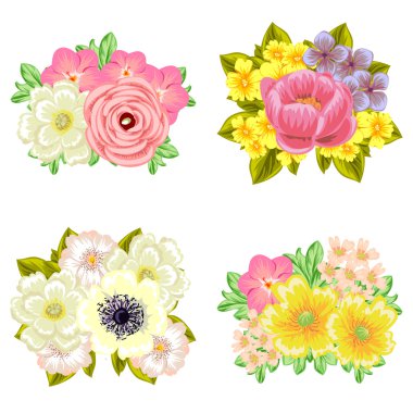 Çiçek buketleri seti