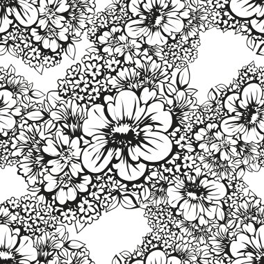 Doğrusal siyah beyaz seamless modeli 