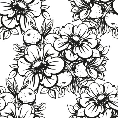 Doğrusal siyah beyaz seamless modeli 