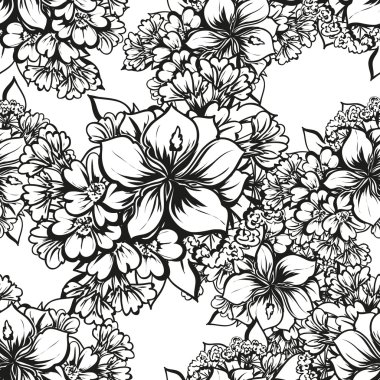 Doğrusal siyah beyaz seamless modeli 