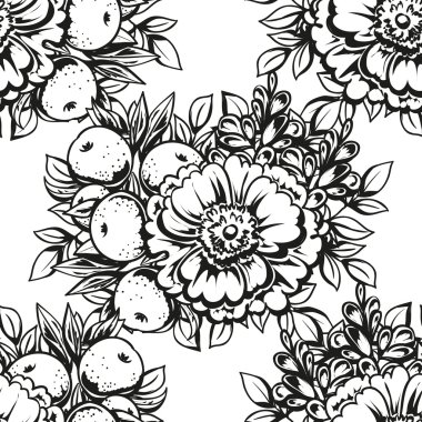 Doğrusal siyah beyaz seamless modeli 